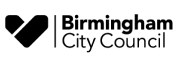 Birmingham City Council logo. The logo shows a heart, a black line and the words Birmingham City Council.