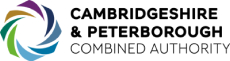 Cambridgeshire and Peterborough Combined Authority logo. The logo shows the text Cambridgeshire and Peterborough Combined Authority with a circle made up of the colours blue, green, orange and purple.