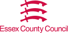 Essex County Council logo. The logo is red with 3 swords and the words Essex County Council below.