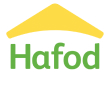 Logo for Haford organisation. Logo shows the word Haford in green text with a yellow roof above.