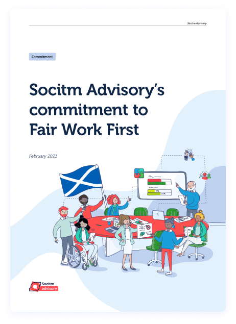 Cover image representing the PDF document titled Socitm Advisory's commitment to fair work first