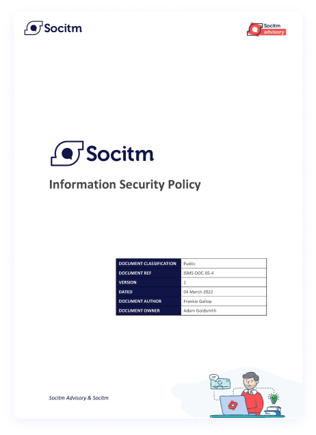An image showing the front cover of our information security policy