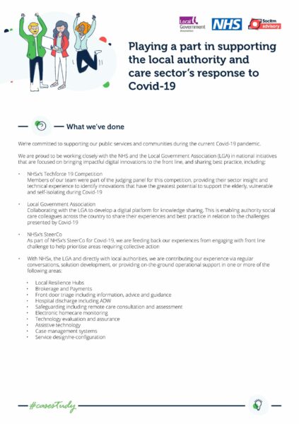 Cover - Playing a part in supporting the local authority and care sector's response to Covid-19
