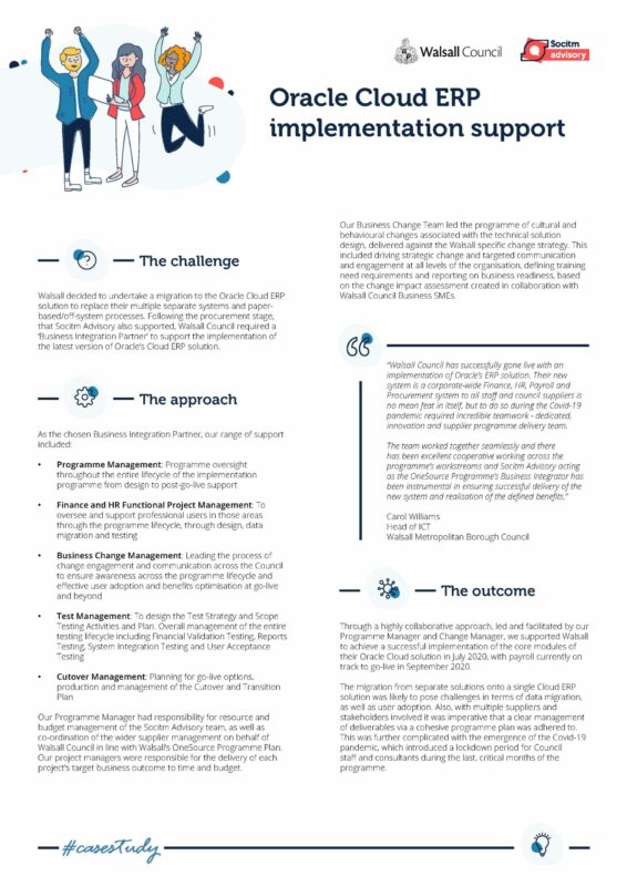 Cover - Walsall oracle cloud erp implementation